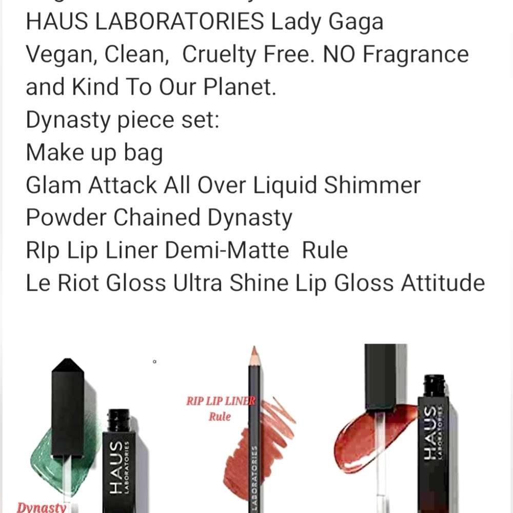 Haus Laboratories Dynasty 4 piece Makeup set w/ Black makeup bag
